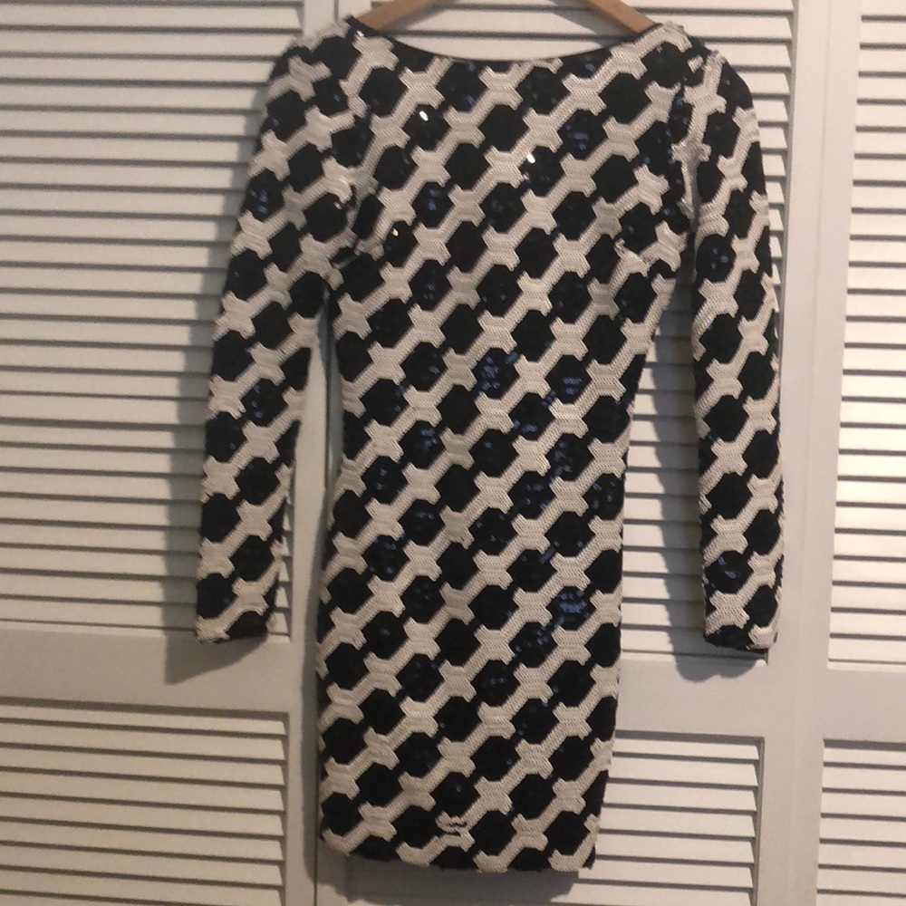Black & White sequin checkered dress
